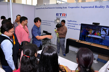 Guests exploring the XR Center at GL Bajaj